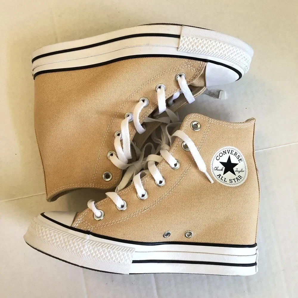 Converse Shoes Chuck Taylor All Star Wedge Hi Coastal Dune A13531C Size 8 Womens